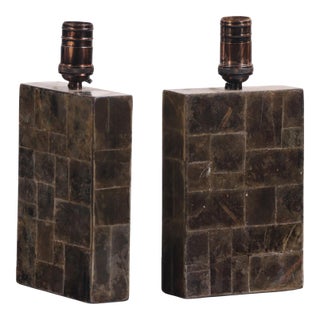 Mica Veneered Table Lamps in the Manner of Jean-Michel Frank - a Pair For Sale