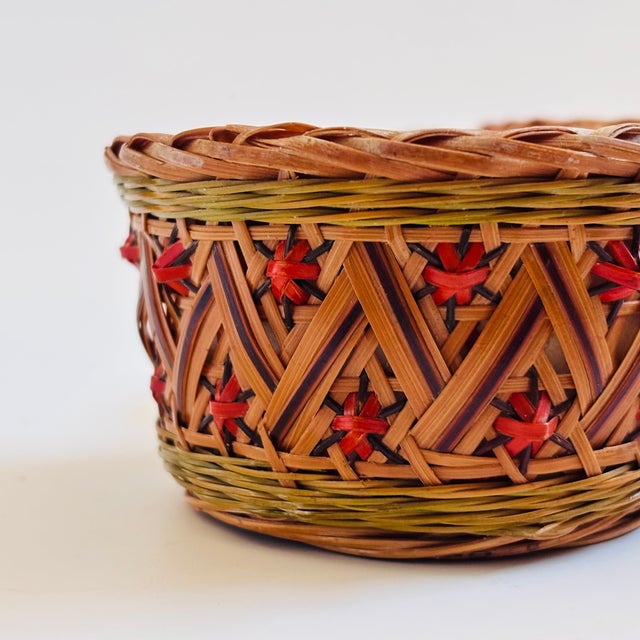 Late 20th Century Wicker Wrapped Ceramic Bowls - Set of 4 For Sale - Image 5 of 10
