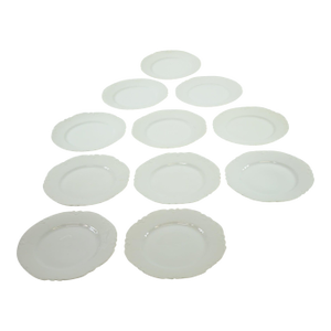 Antique Haviland France Ranson White Dinner Plates- Set of 12