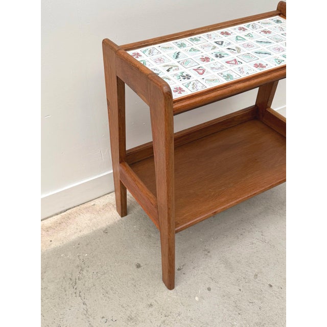 Side Table in Wood and Ceramic, France, 1950 For Sale - Image 6 of 9