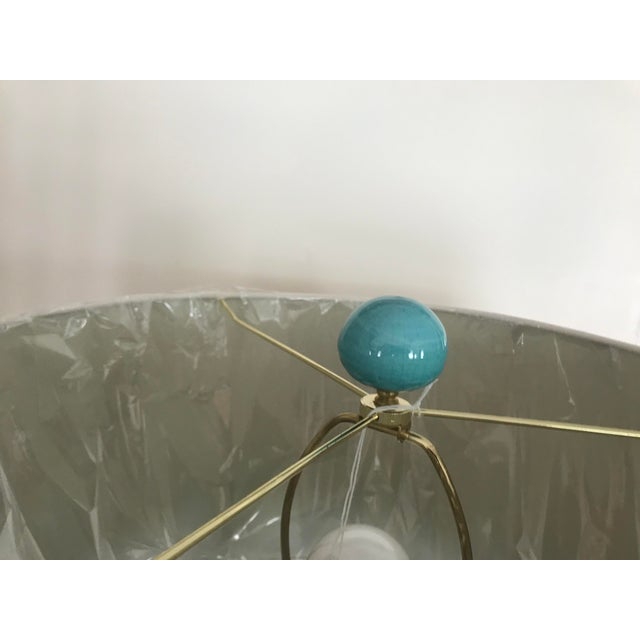 The Natural Light Company Aqua Dimpled Glaze Ceramic Base Table Light #5685 For Sale - Image 6 of 10
