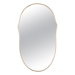 Italian Organic Brass Mirror attributed to Gio Ponti, Italy, 1950s For Sale