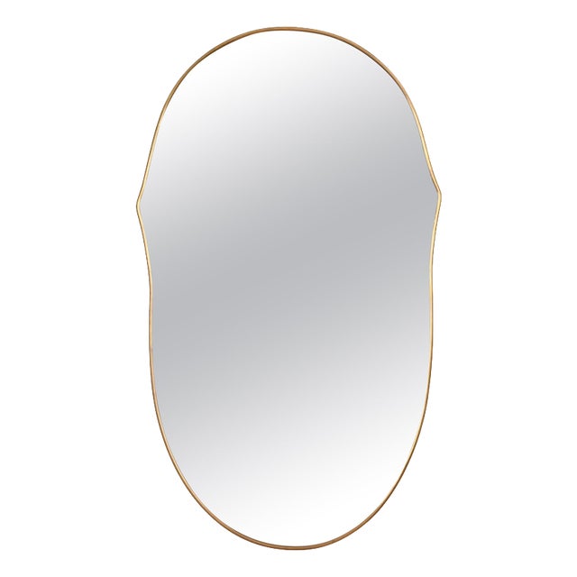 Italian Organic Brass Mirror attributed to Gio Ponti, Italy, 1950s For Sale