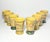 French Country Terre E Provence Yellow & Green Ceramic Footed Tumbler Drinking Glasses - Set of 8 For Sale - Image 3 of 5