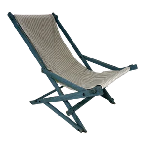 Antique Folding Wood Sling Chair