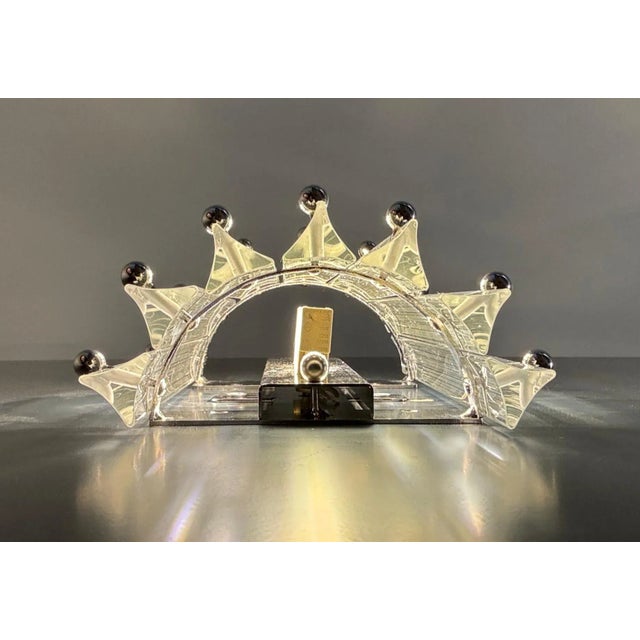 Vintage Murano Wall Sconces in Clear Triedri, 1990s, Set of 2 For Sale - Image 14 of 16