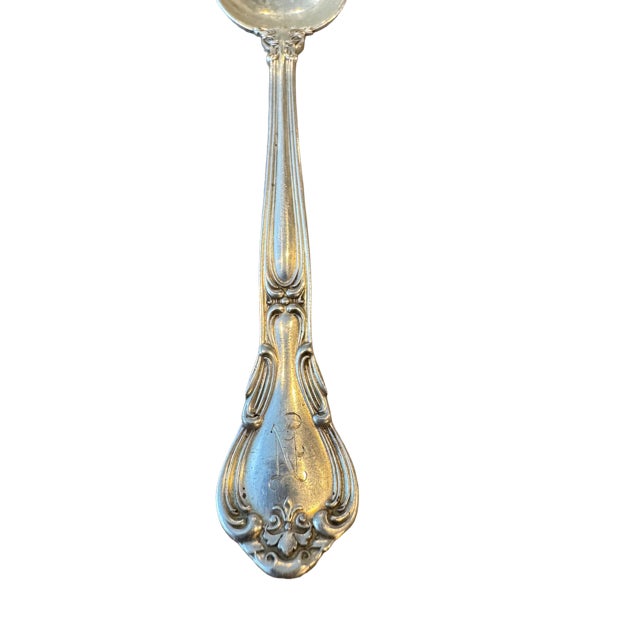 American Antique Gorham "Chantilly" Sterling Silver Teaspoons. Monogram "N". 5 7/8" Long. 7 Available. For Sale - Image 3 of 4