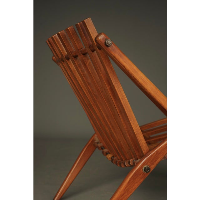 Vintage Dutch Slatted Lounge Chair in Beech, 1950s For Sale - Image 12 of 15