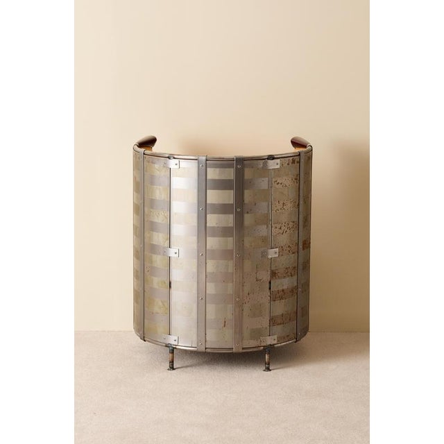 Metal Mooseskin Armchair Edition 52/360 in Leather and Steel by Mats Theselius for Källemo, 1990s For Sale - Image 7 of 12