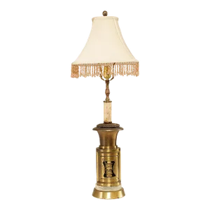 Vintage Lamp with 'Ure Medicines' Brass Canister Base and Onyx
