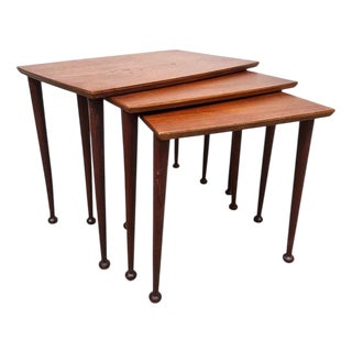 Vintage Teak Nesting Tables from Møbelintarsia, 1960s, Set of 3 For Sale