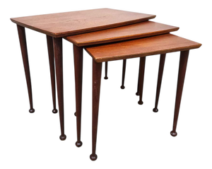 Vintage Teak Nesting Tables from Møbelintarsia, 1960s, Set of 3
