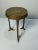 Vintage solid brass mini pedestal stand with etched round top and tripod-style legs. Ideal as a trivet, plant stand,...