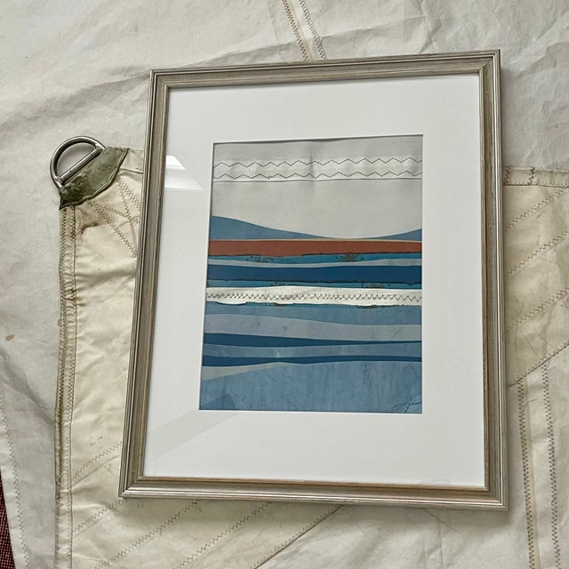 Contemporary Semi-Abstract​ Mixed Media Nautical Sailcloth Landscape​ - By JJ-Hogan | the Essence of Experience, Framed For Sale - Image 4 of 7