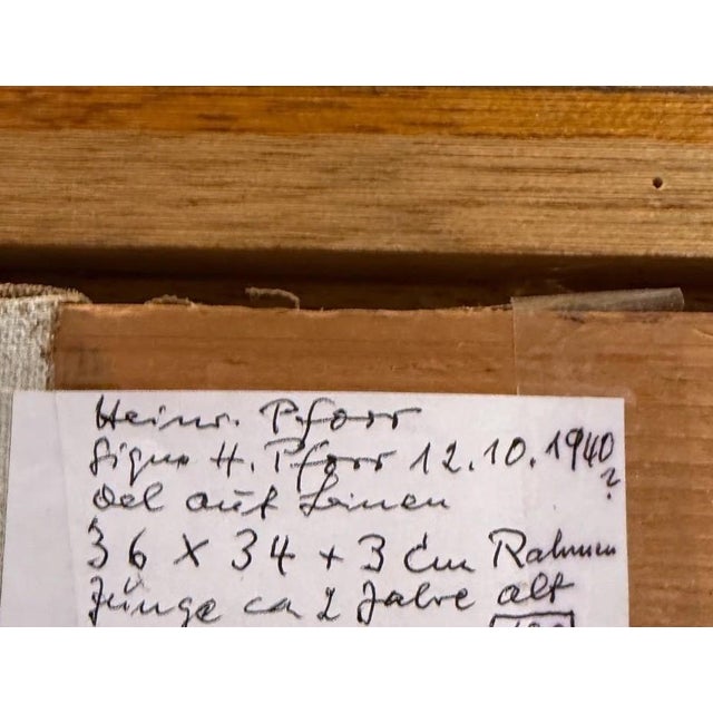 Heinrich Pforr, Grandson, 1940, Oil Painting on Canvas For Sale - Image 10 of 12