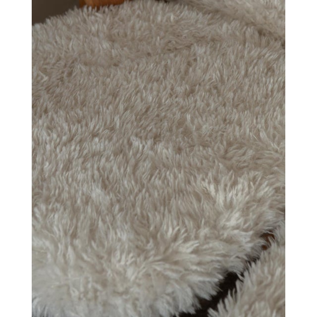 Scandinavian Modern Pine Dining Chairs in Faux Sheepskin, 1970s, Set of 4 For Sale - Image 17 of 18
