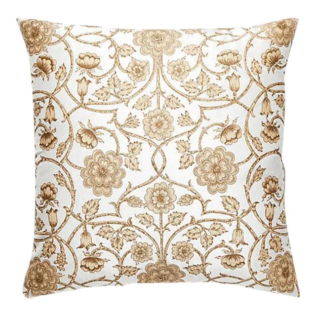 The House of Scalamandré Ornamental Gate Pillow, Travertine For Sale