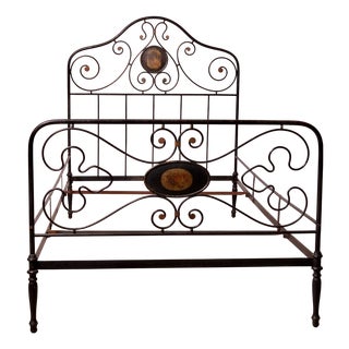 Vintage Wrought Iron Bed, Italy, 19th Century For Sale