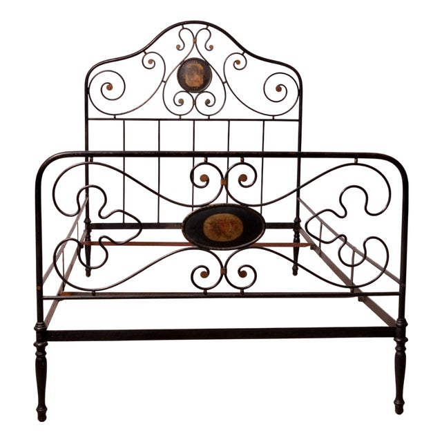Vintage Wrought Iron Bed, Italy, 19th Century For Sale