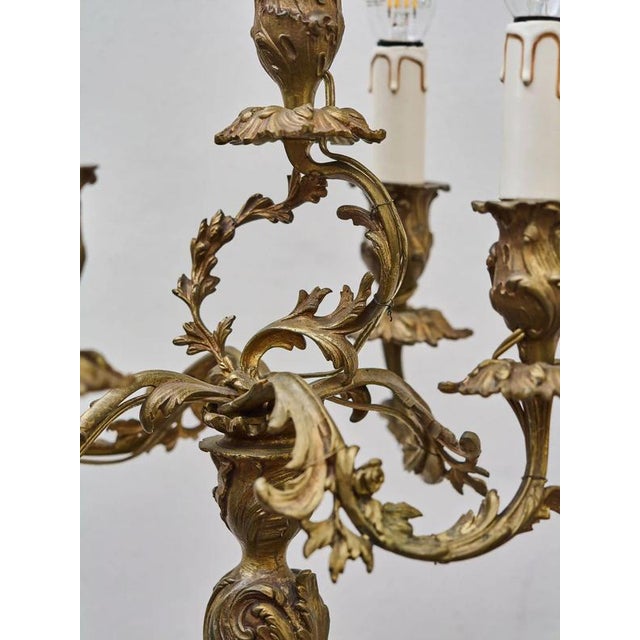 2000 - 2009 19th Century Bronze Candelabra Lamps, Set of 2 For Sale - Image 5 of 16