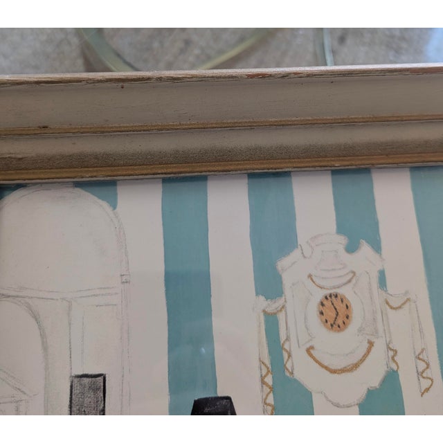 Original Fauvist Greenbrier Resort Hotel "Lobby Lounge" Dorothy Draper Interior Art For Sale - Image 12 of 12