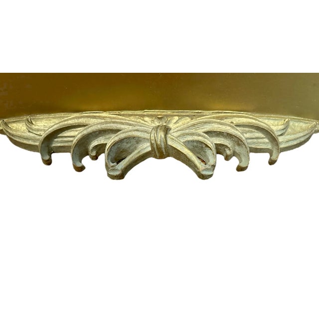 Syroco Vintage Mid Century Florentine Gilt / Gold Bow Wall Accent / Decor / Plate Shelf by Syroco Wood For Sale - Image 4 of 7