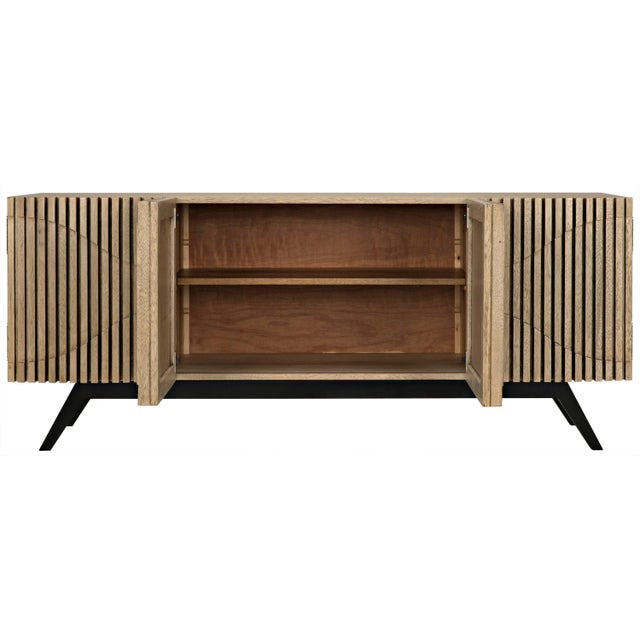 Tan NOIR Illusion Sideboard with Metal Base, Bleached Walnut For Sale - Image 8 of 13