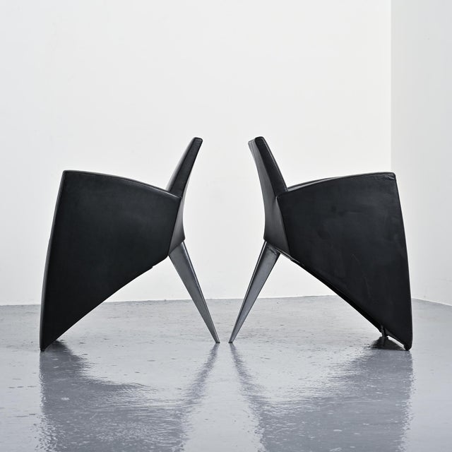 Black J. Lang Armchairs by Philippe Starck for Driade, 1980s, Set of 2 For Sale - Image 8 of 18