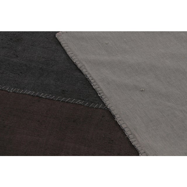 Textile Vintage Anatolian Patchwork Rug With Black and Brown Patterns - Rug & Kilim For Sale - Image 7 of 9