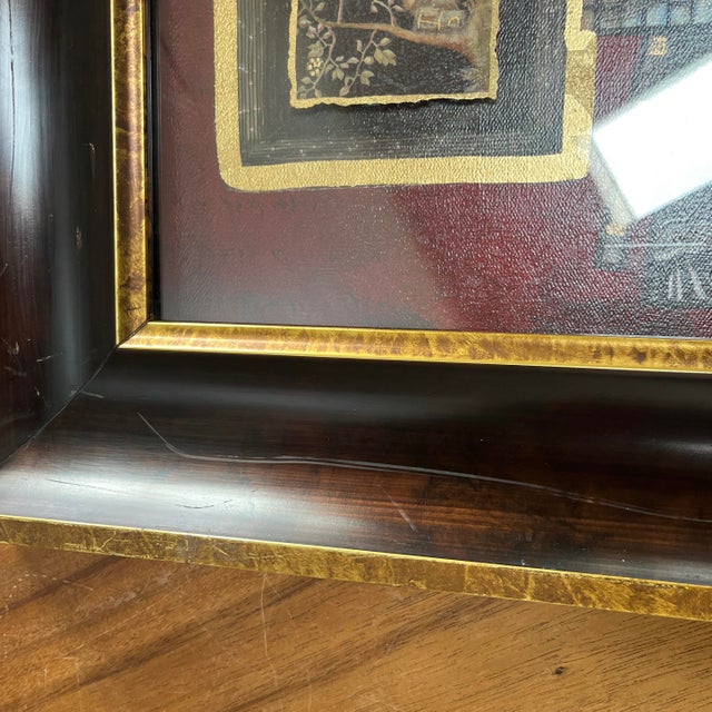 Marie - Frederique Framed Mixed Media Collage in Original Frame For Sale - Image 9 of 10