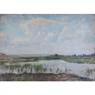 Ukrainian Impressionism River Landscape Oil Painting, Sokolovsky, 1970s 34-48 For Sale