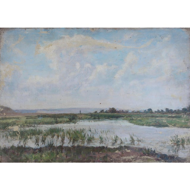 Ukrainian Impressionism River Landscape Oil Painting, Sokolovsky, 1970s 34-48 For Sale