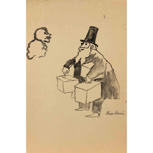 Watercolor on paper. Hand signed in the lower right. Very good condition. This piece is attributed to the mentioned...