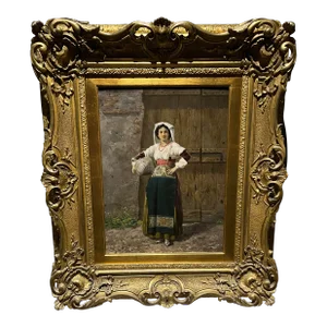 Antique Realist Portrait Oil Painting “The Roman Girl”