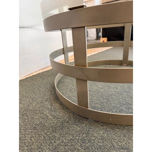 Steel Drum Pedestal Coffee Table For Sale - Image 10 of 12