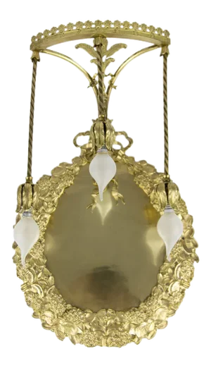 Antique Neoclassical Style Bronze and Brass 3-Light Sconce, 1900s
