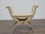 French Neoclassical Style Curule Stool, Gilded Wood and Upholstered Seat For Sale - Image 4 of 12