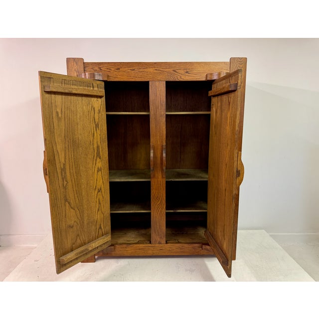 Brutalist Belgian Oak Cupboard, 1960s For Sale - Image 6 of 10