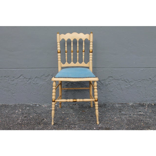 Mid-Century Modern 1940s Wood/ Patinated Occasional Chair For Sale - Image 3 of 8