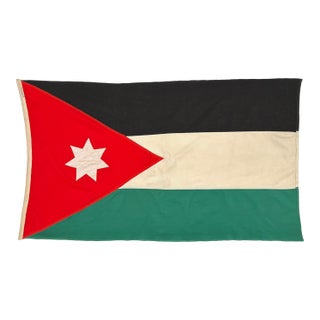 Vintage Cotton Sewn Flag of Jordan For Sale