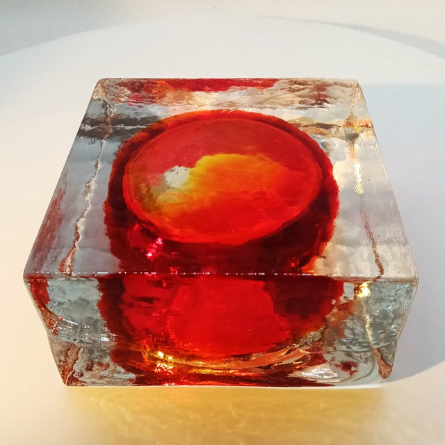 Vintage Square Ashtray in Handcrafted Murano Glass by Flavio Poli for Seguso, 1960s For Sale - Image 10 of 11