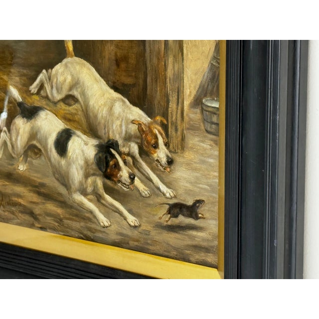 Late 19th Century British Victorian Hunting Oil Painting Jack Russell ...