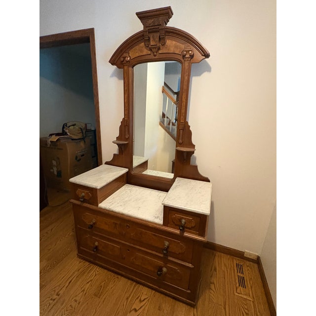 Victorian Late 19th Century Victorian Eastlake Walnut Dresser For Sale - Image 3 of 6