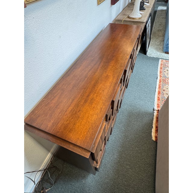 Lane Furniture Staccato Brutalist Lowboy Dresser, Circa 1970's For Sale - Image 12 of 12