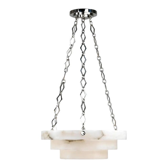 Art Deco Alabaster Chandelier For Sale