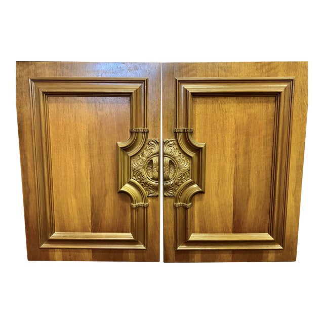 Pair of Vintage Early 70s German Cabinet Doors For Sale