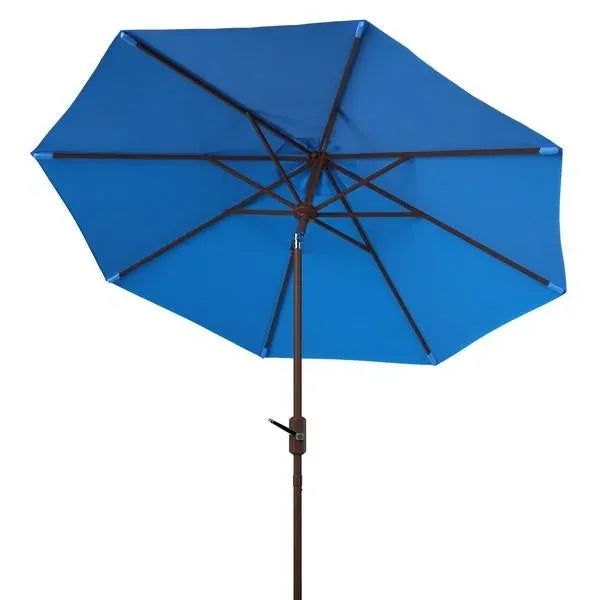 Contemporary Outdoor UV Resistant Ortega 9 ft Auto Tilt Crank Umbrella - Pacific Blue For Sale - Image 3 of 5