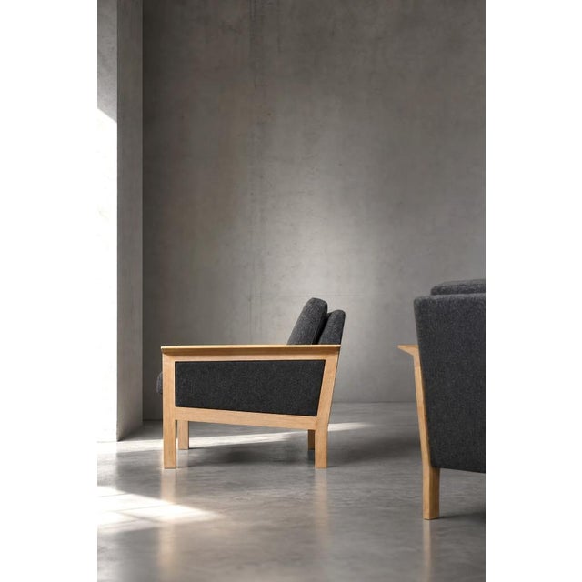 Mid-Century Danish Modern Oak and Felt Lounge Chairs, 1960s, Set of 2 For Sale - Image 4 of 18