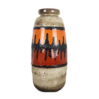 Large German Fat Lava Floor Vase from Scheurich, 1970s For Sale