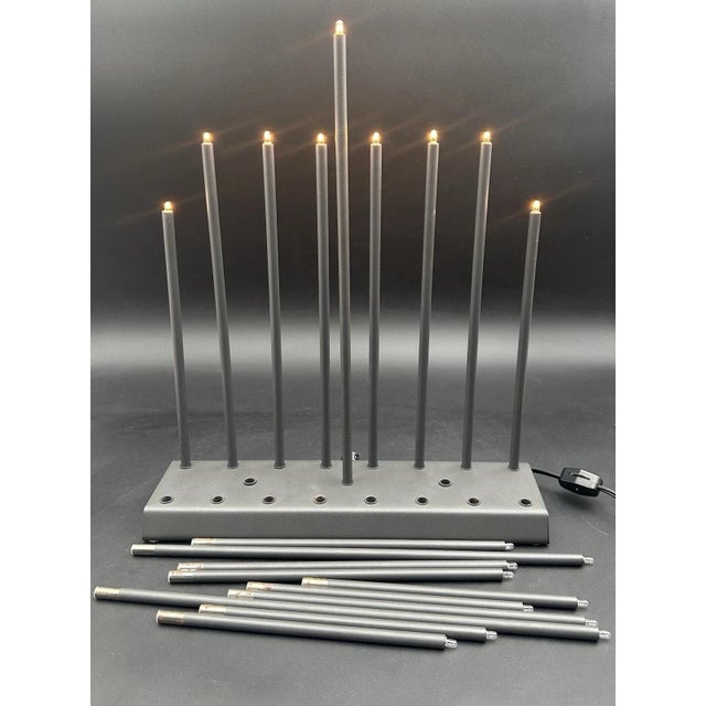 Vintage Swedish Svenska Danish Modernist Electric Light Elflugan Gray Metal For Sale - Image 13 of 17